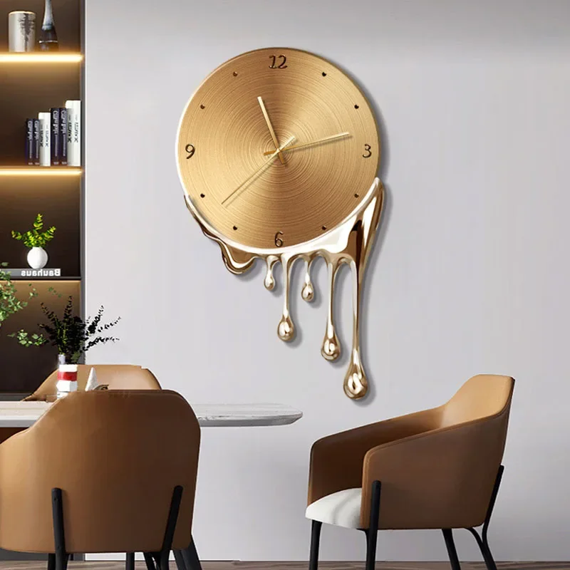 Industrial  Wall Clocks Living Room Luxury Gold Unusual Big Wall Clock Hall Art Horloge Murale Home Decor Modern