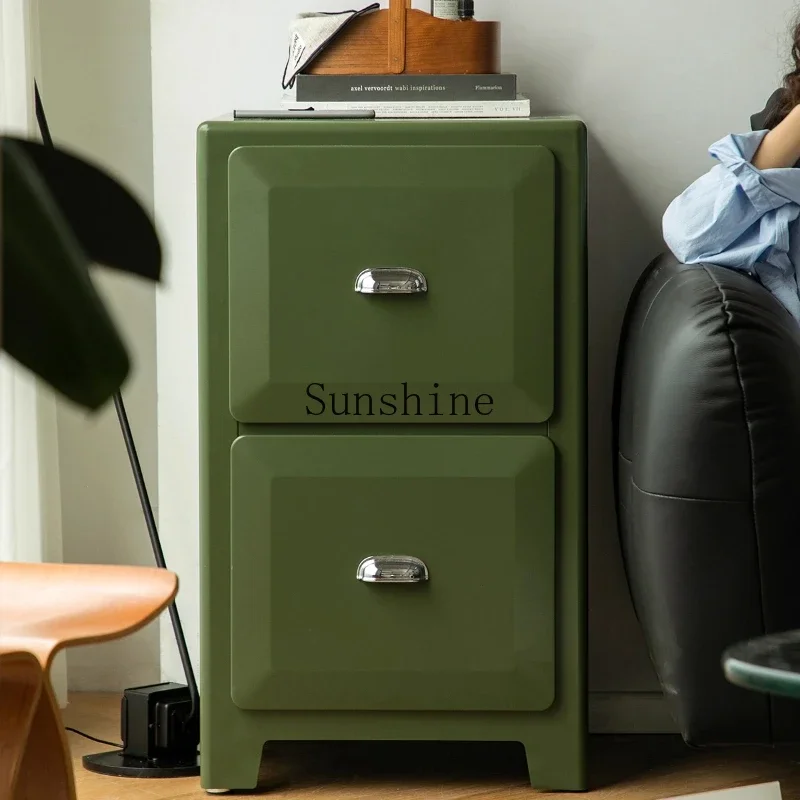 

TT Japanese-style retro metal chest cabinet household small apartment living room sofa side cabinet