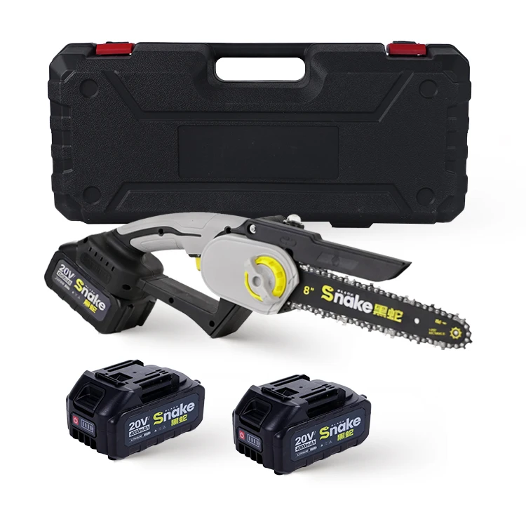 

Hot Sale HS-804 8 Inches Brushless Cordless Electric Chainsaw Power Tools with 2 Batteries for Garden Wood Cutter