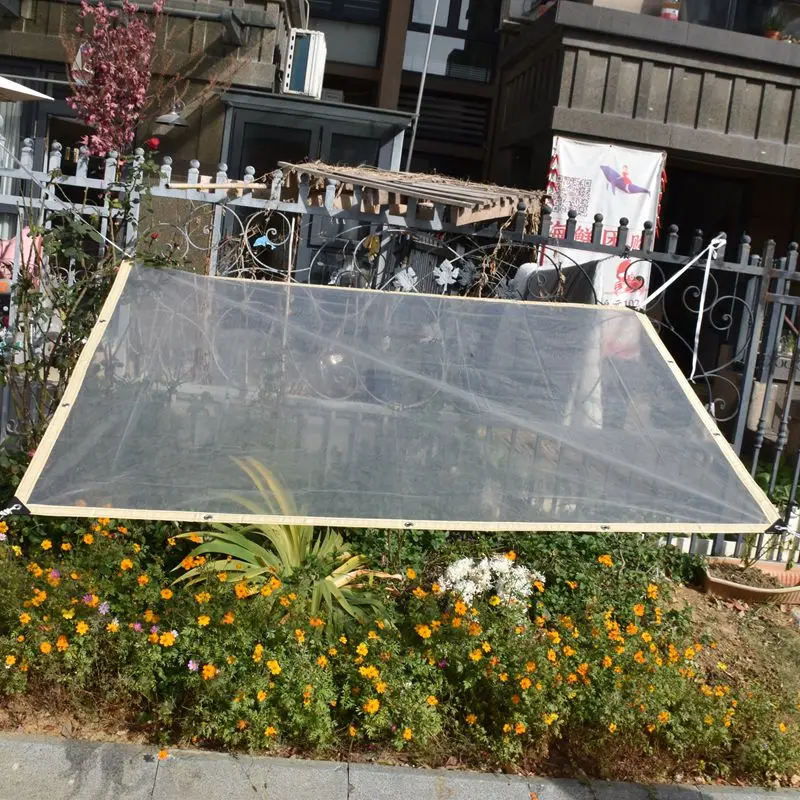 0.1 مللي متر فيلم غير نافذ للمطر بولي ايثيلين قماش شفاف مقاوم للماء ، نبات عصاري سقيفة غطاء للمطر في الهواء الطلق القماش المشمع غطاء غبار العريشة المظلة