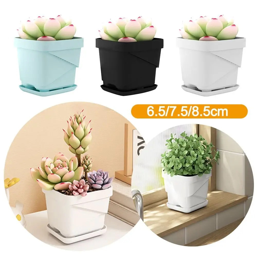 

New Square Mini Flower Pot Breathable Flowerpot Succulent Plant Trays Plastic Grow Pot