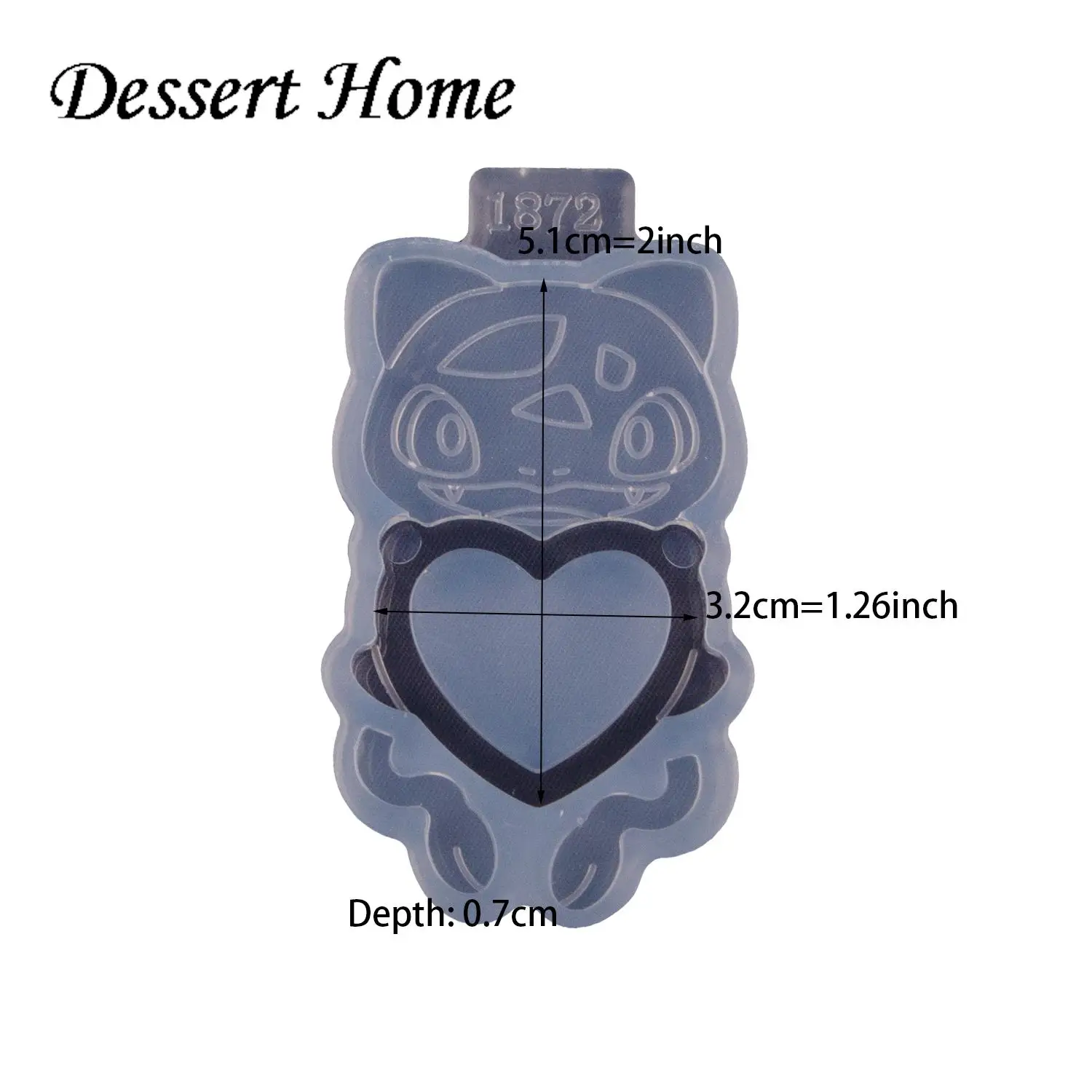 DY1868 Shaker Anime Animals Resin Crafting Keychain Mold Chocolate Fondant Craft Molds DIY Cake Silicone Safe for Confectionery