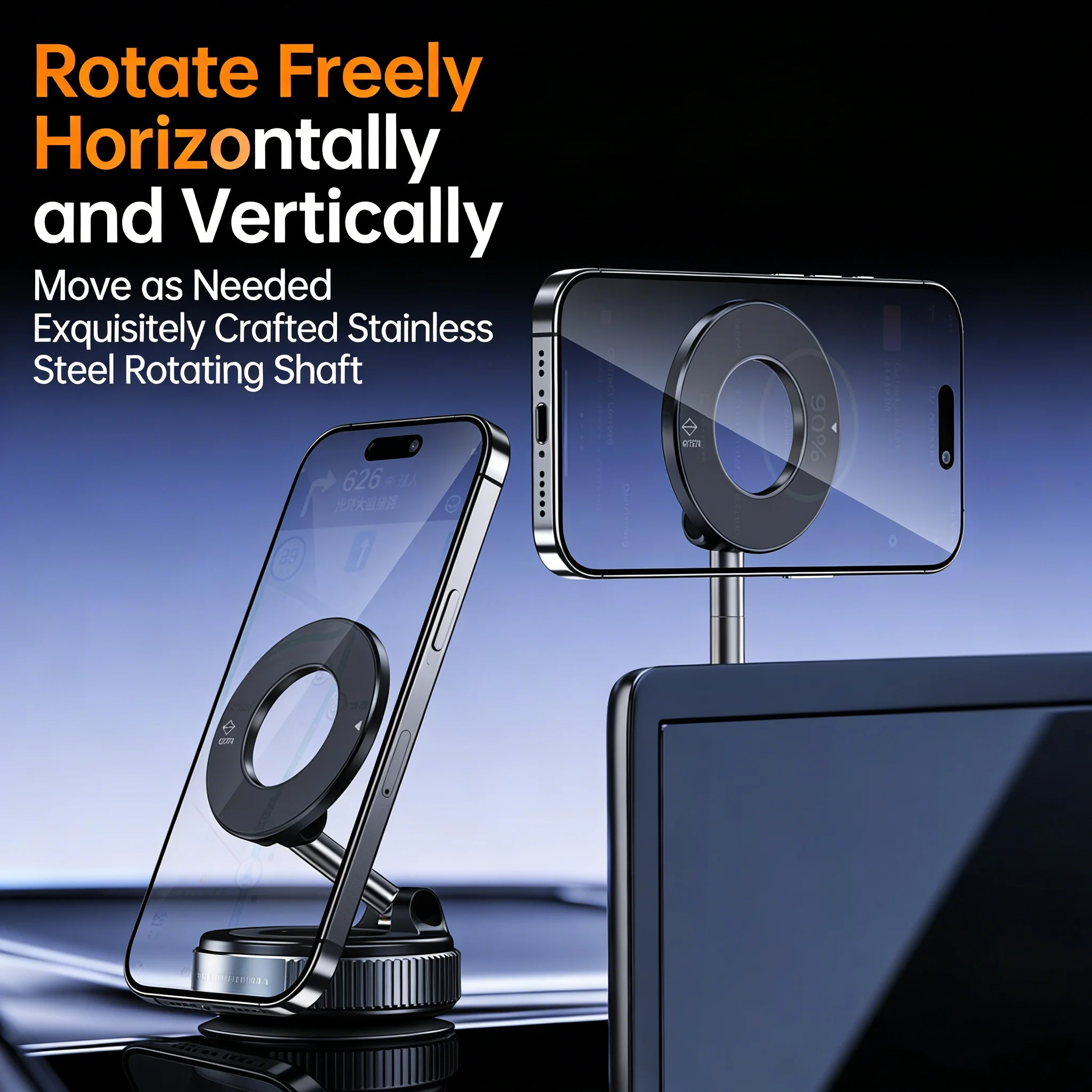 

Magnetic Suction Cup Phone Mount Foldable Design 360° Adjustable Vacuum Phone Holder for Cell Phone Live Streaming Anti-Shake