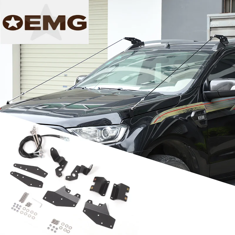 For 2015-2021 Ford Ranger 2015-2021 Car Through the Jungle Protection Hood Lock Buckle Obstacle Elimination Rope Car Accessories