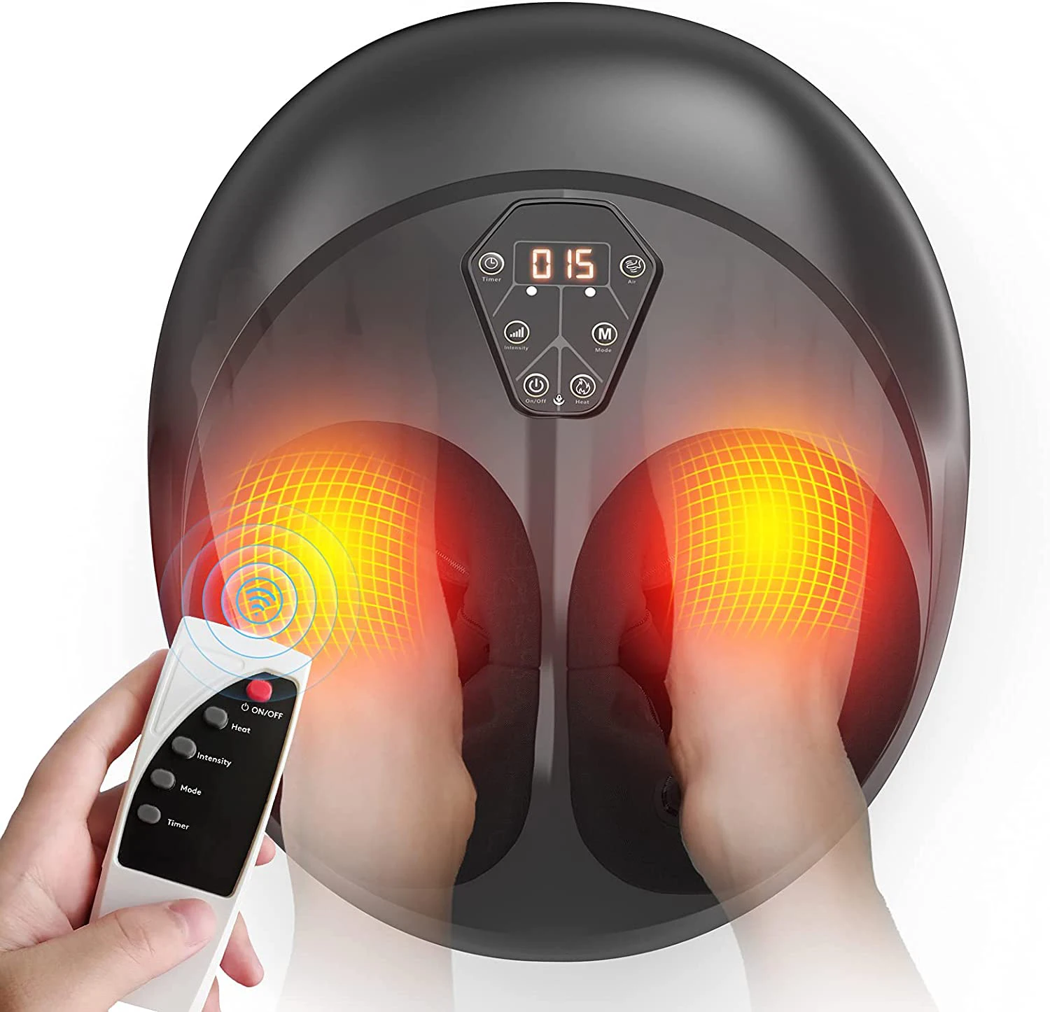 Phenitech Air Compression Knee Massager With 5 Modes Vibration Massage Hot Compress With Timing Control & Intensity Adjustable