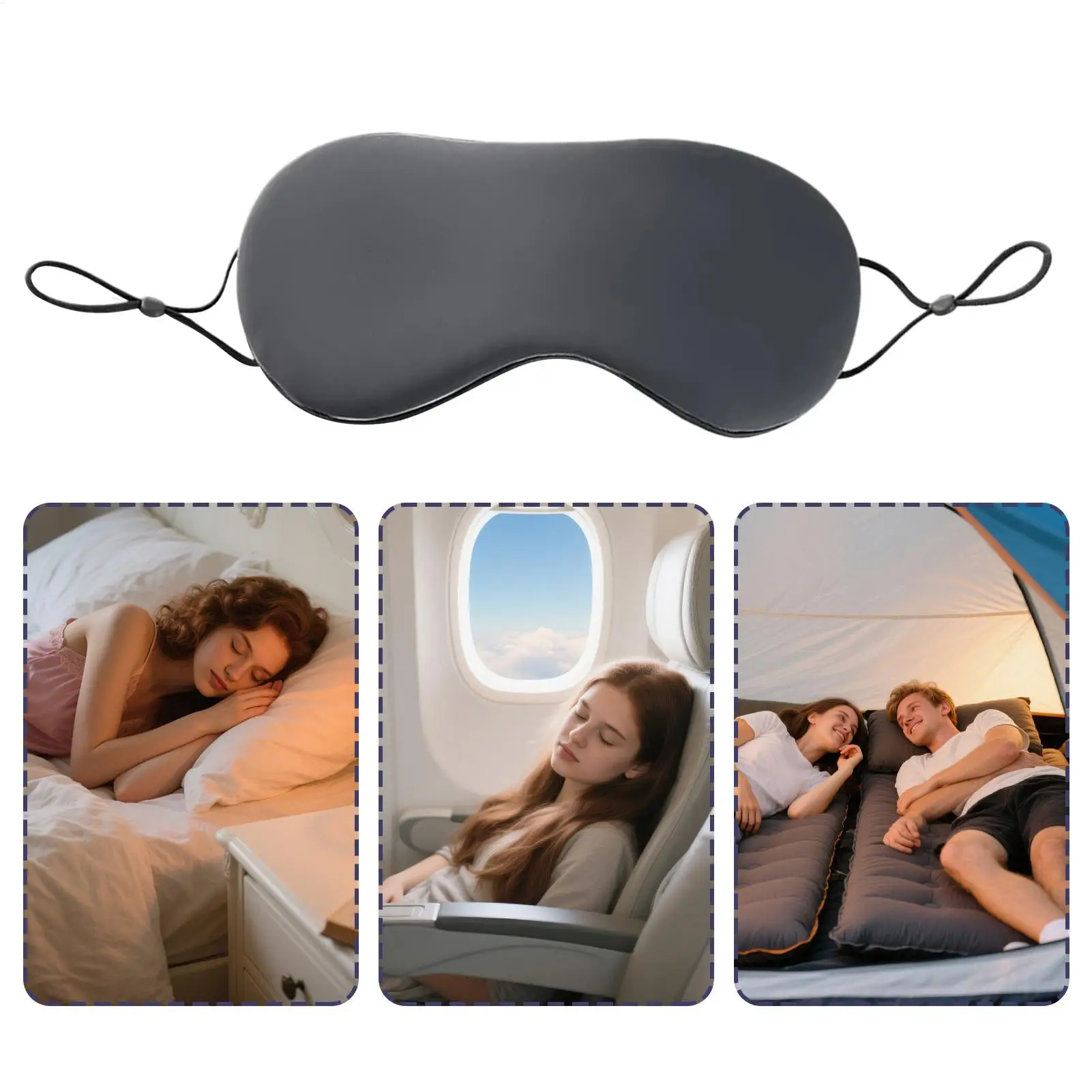 Adjustable Reversible Sleep Eye Mask Separate Warm Cool Sides Zero Light Breathable Lightweight Blindfold Flight Napping Rest