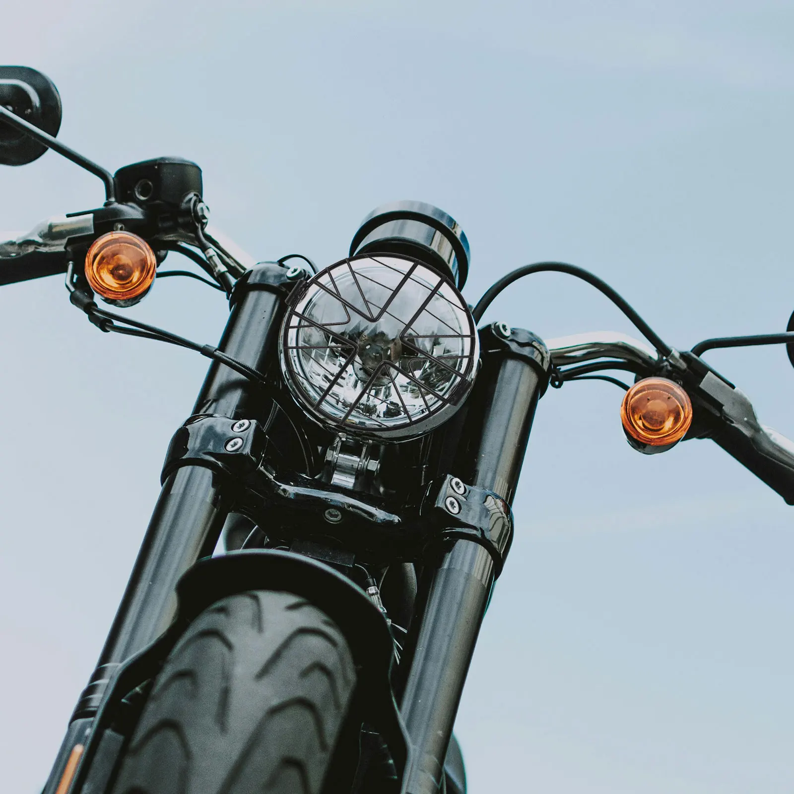 

Spherical Headlight Guard Durable Motorcycle Lampshade Protector Universal Grill Cover Iron Mesh Retro Metal Wire