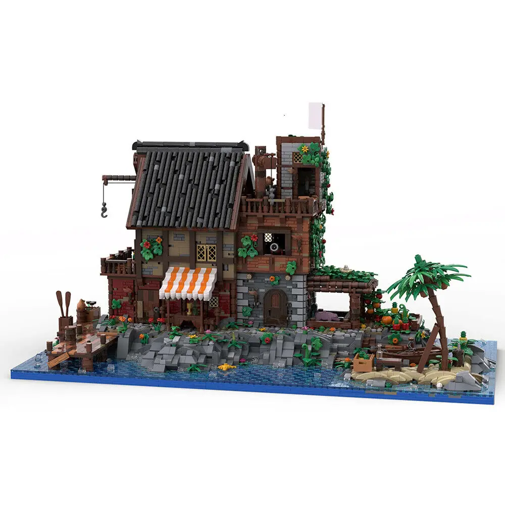 

Medieval Pirate's Refuge on Island with Interior Building Toys 8624 Pieces MOC