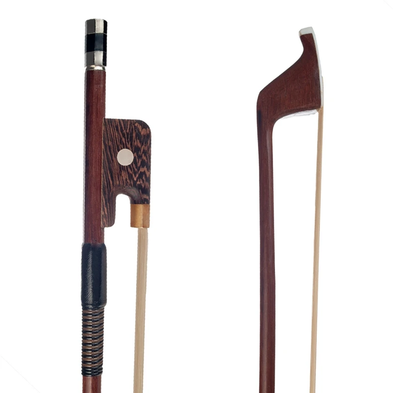 Double Bass Bow 3/4 4/4 Upright French Style Brazilwood Parisian Eyes Round Stick Bass Violin Use Durable Bass Bow