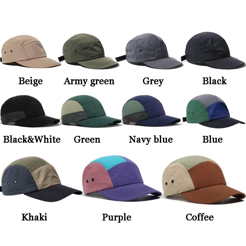 Fashion Adjustable Hat 5 Panel Cap Quick Dry Cap Snapback Hats Unisex Baseball Caps Sun Hats