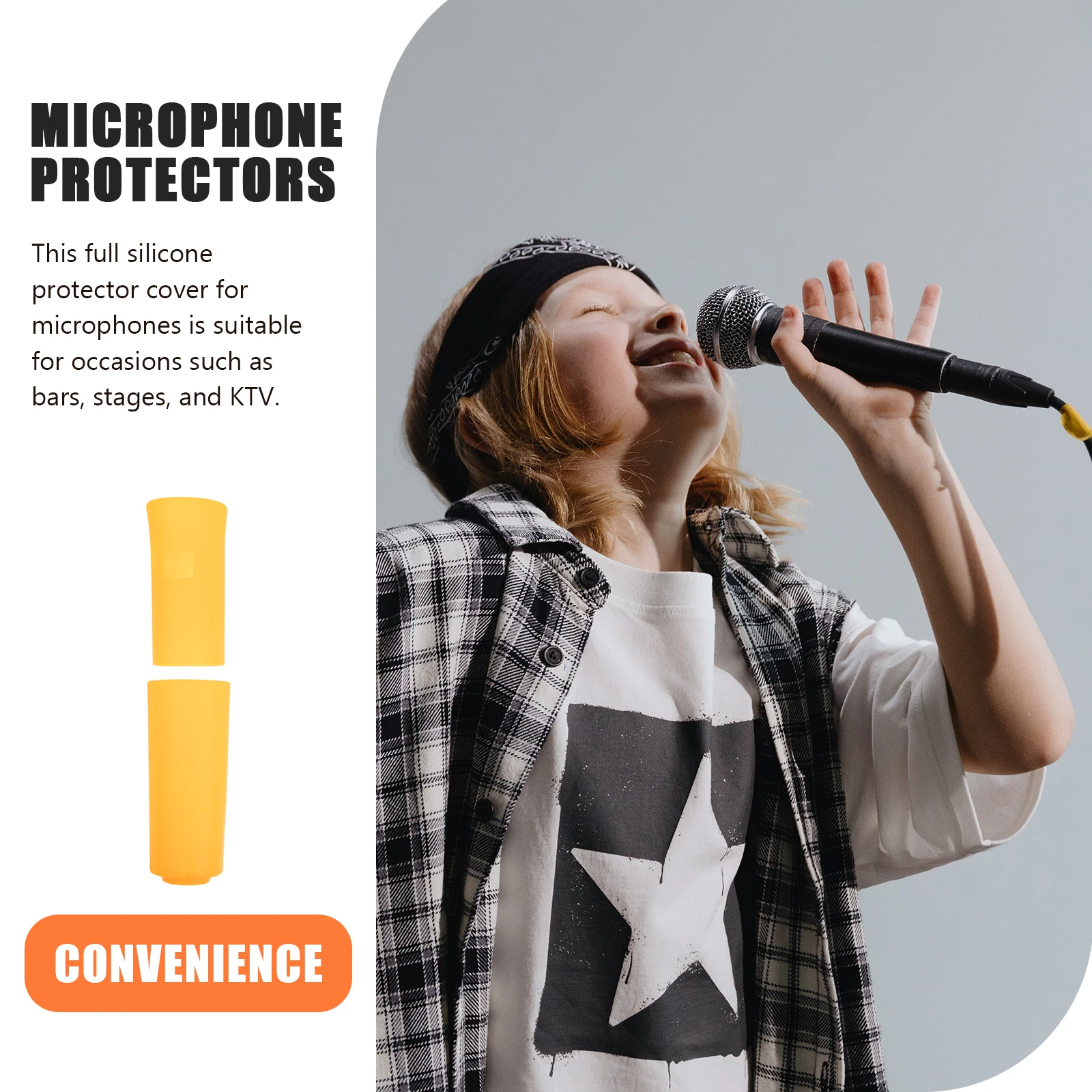 

1Set Silicone Microphone Full Protector Cover Durable Non-Slip Mic Sleeve for Ktv Stage Podcast Equipment Bundle
