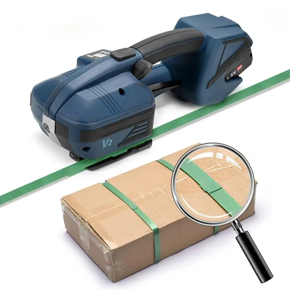 Handheld V2 Electric Battery Powered Plastic Manual Packing Strapping Banding Tool Machine For Band Width 13-16mm