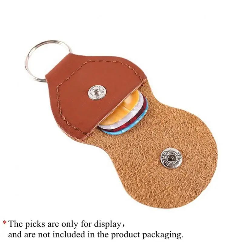 PU Leather Guitar Picks Holder Case Potable Keychain Plectrum Bag or Multicolor Guitar Picks 3 Types Optinal