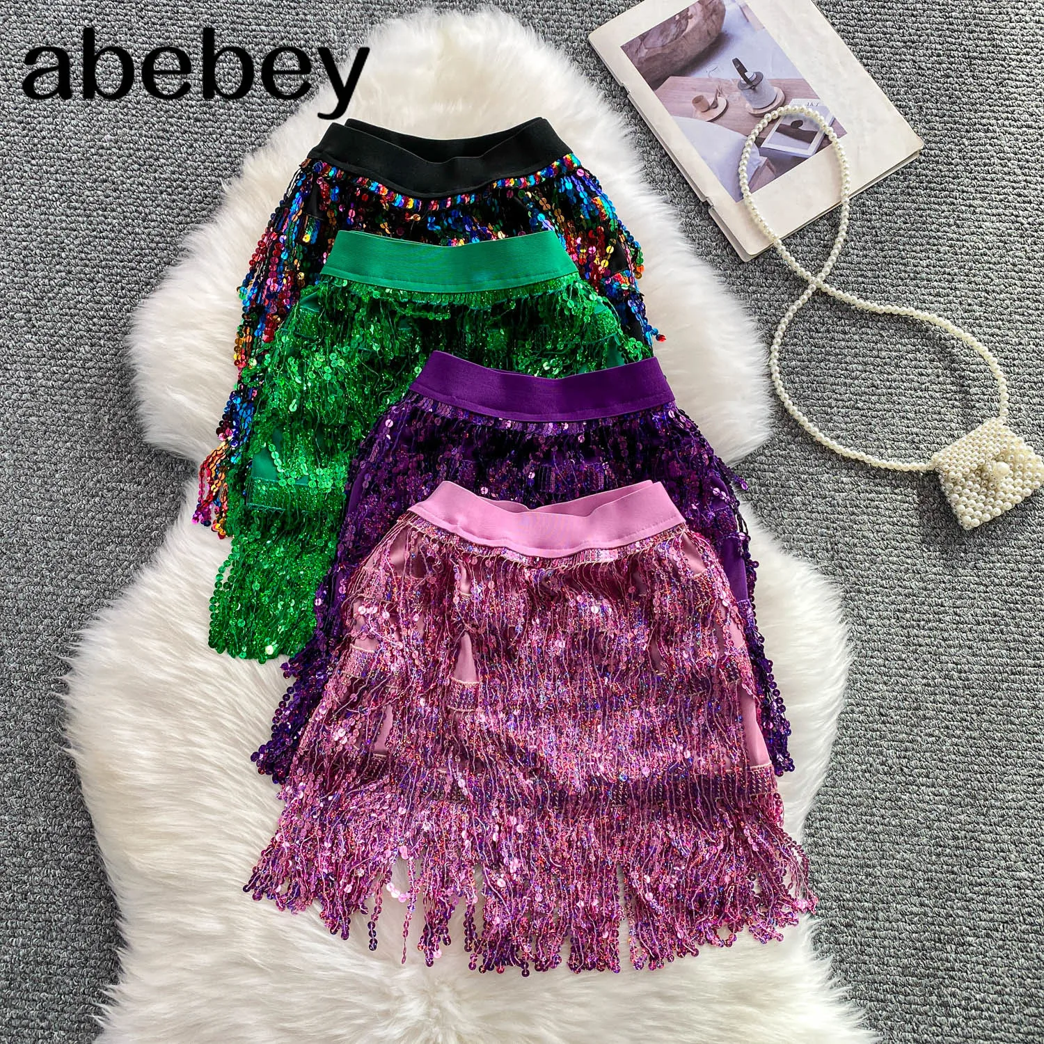 Pailletten Mini Rock Frauen Luxus Neue Hohe Taille Röcke für Frau Mode Sommer frauen Rock Streetwear Glitter Kurzen Rock