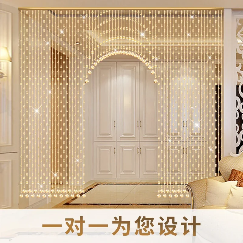 

Crystal bead new door curtain partition gourd living room entrance bathroom bedroom pendant free punchin