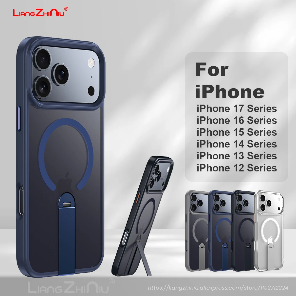 

Для Iphone 17 Pro Max/Iphone Air/17 Pro/17 16 15 14 13 12 магнитный чехол ТПУ + ПК с защитой от отпечатков пальцев 360 ° Чехол для телефона с поворотной подставкой