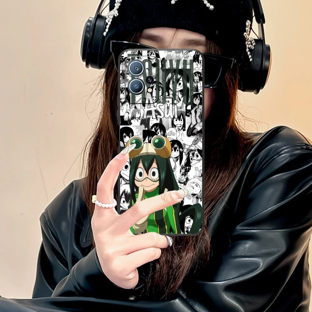 Hero Tsuyu Asui Froppy Cell Phone Case for Huawei P60 P50 P40 P30 P20 P10 P9 P8 Pro Lite Plus Black Soft Phone Cover Shell