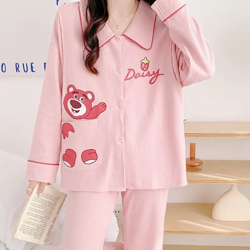 Sanrio cartoon strawberry bear pajamas women's new cute confinement clothes breastfeeding postpartum wear breastfeeding home set