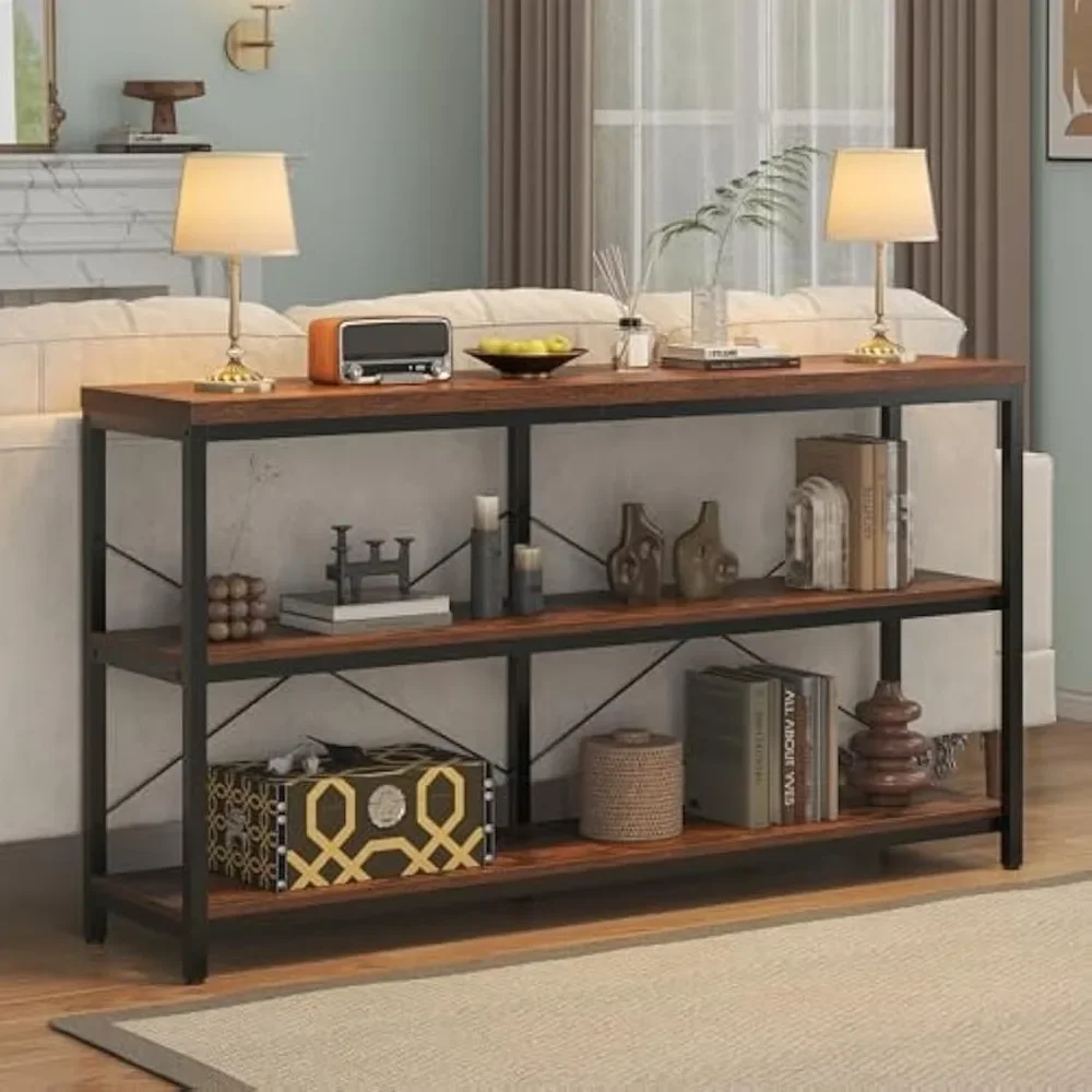 

Narrow Console Table, Extra Long Entryway Sofa Table Tier Wood Storage Shelf for Entryway Hallway Living Room