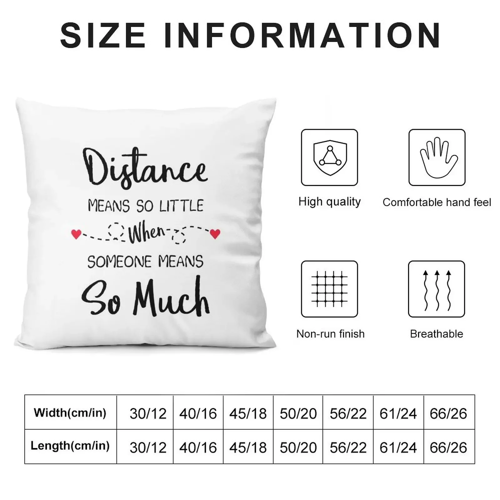 Long Distance Relationship: Distance Means So Little When Someone Means So Much Throw Pillow Decorative pillowcase pillow