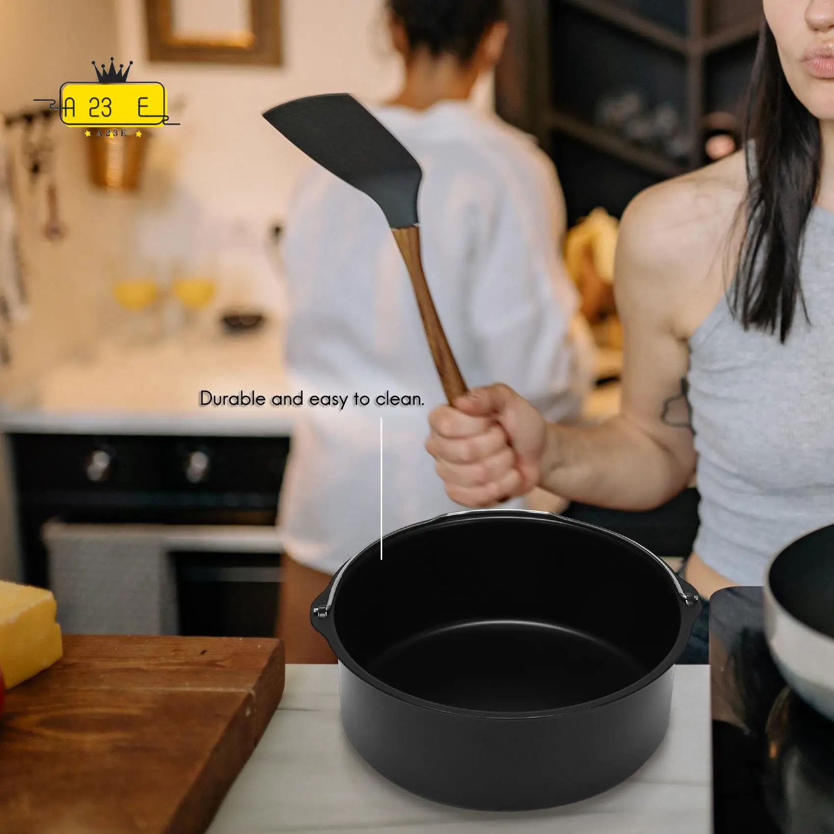 

A23E-7 Set Pressure Cooker, Steamer & Air Fryer Bakeware Accessories Compatible For Ninja Foodi 5&6.5&8 Qt OP101,OP301,OP302