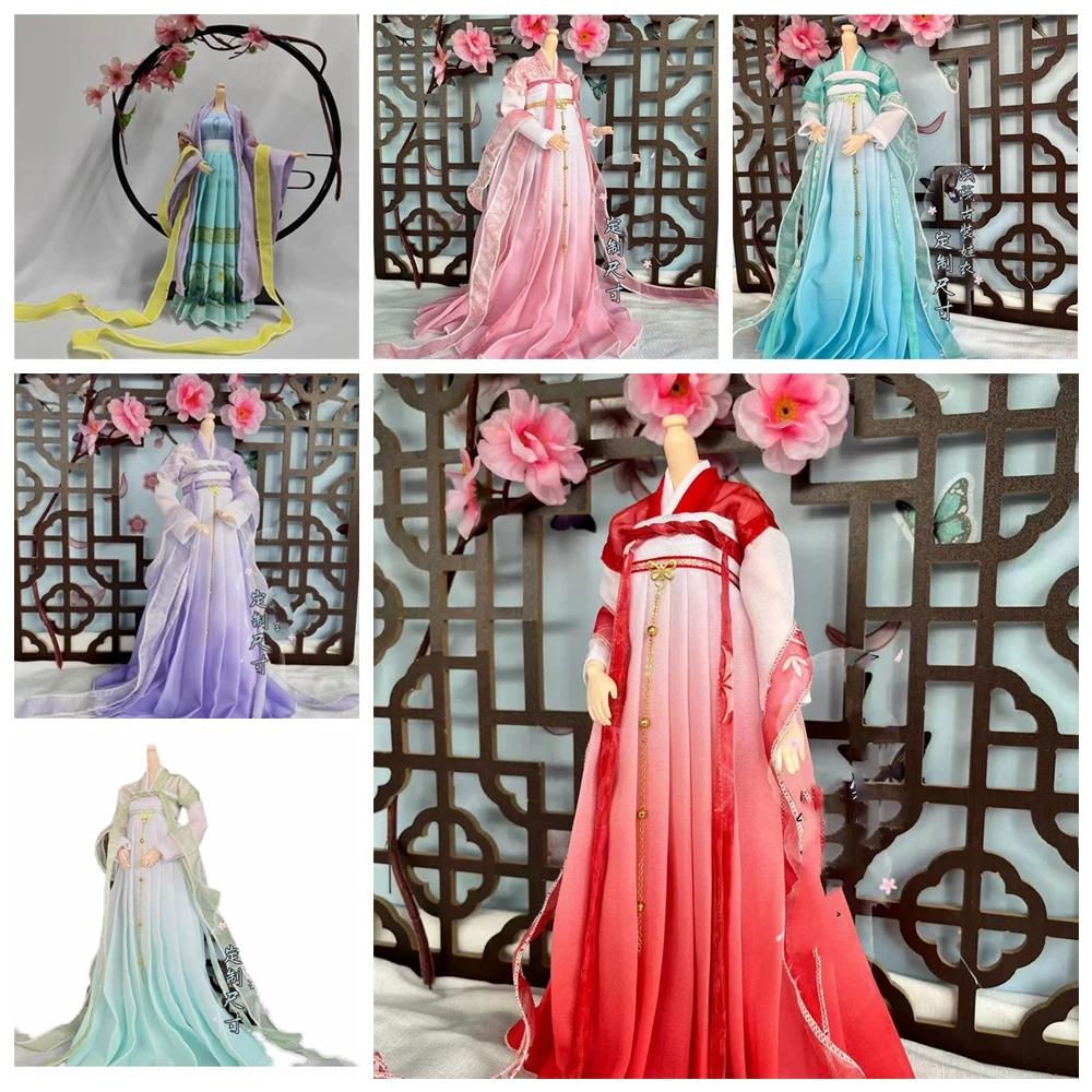 

Customize Long Dress 1/6 Female Outfit Shirt Coat Hanfu Long Dress Chinese Ancient Clothes Suit for 12inch Action Figure Toys