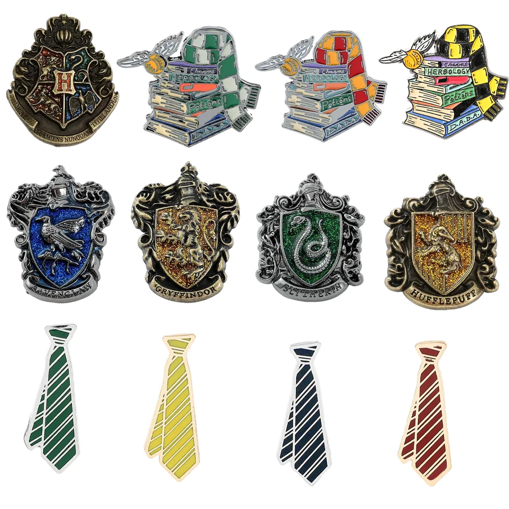 

Набор из 12 металлических значков-брошей с эмалью «Гарри Поттер»: магия и волшебство, украшения для одежды и рюкзаков, подарок