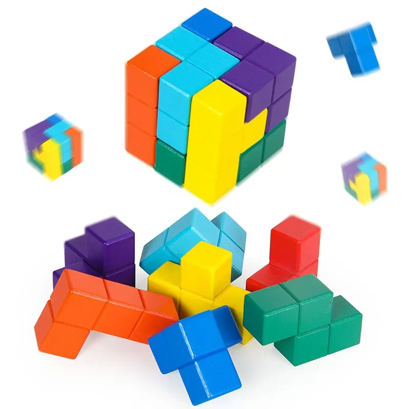 Montessori Rompecabezas 3D Soma Cube Brain Teaser Math Logic Puzzle Gry dla dzieci Juegos IQ Inteligencia Niños