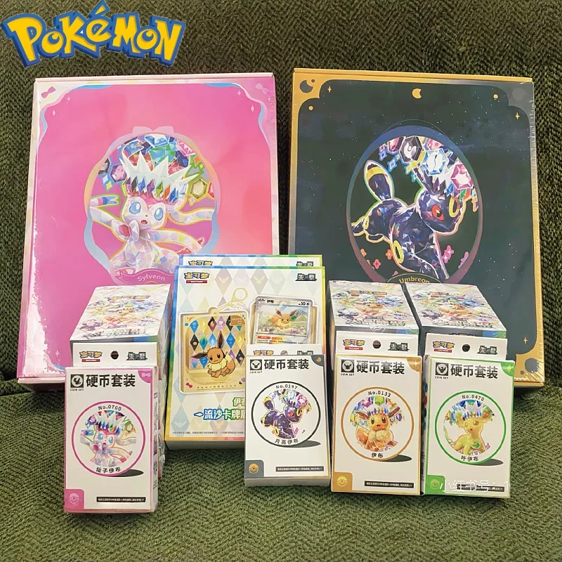 Cartes à collectionner Pokémon PTCG, nouvelles cartes originales en chinois simplifié, Prismatic Evolutions Eevee Umbreon Sylveon, ensemble de pièces de monnaie, jouet de collection