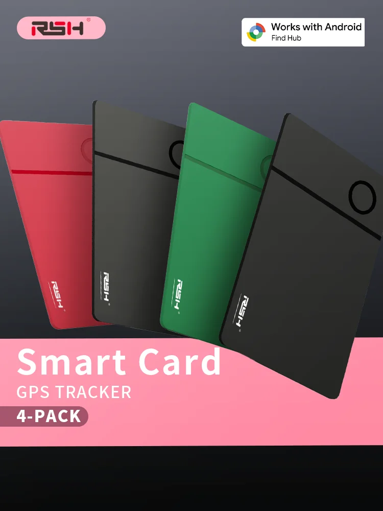 بطاقة تتبع بلوتوث للشحن اللاسلكي RSH، علامة ذكية صغيرة تعمل مع Google Find Hub Wallet Item GPS Finder (Android فقط)