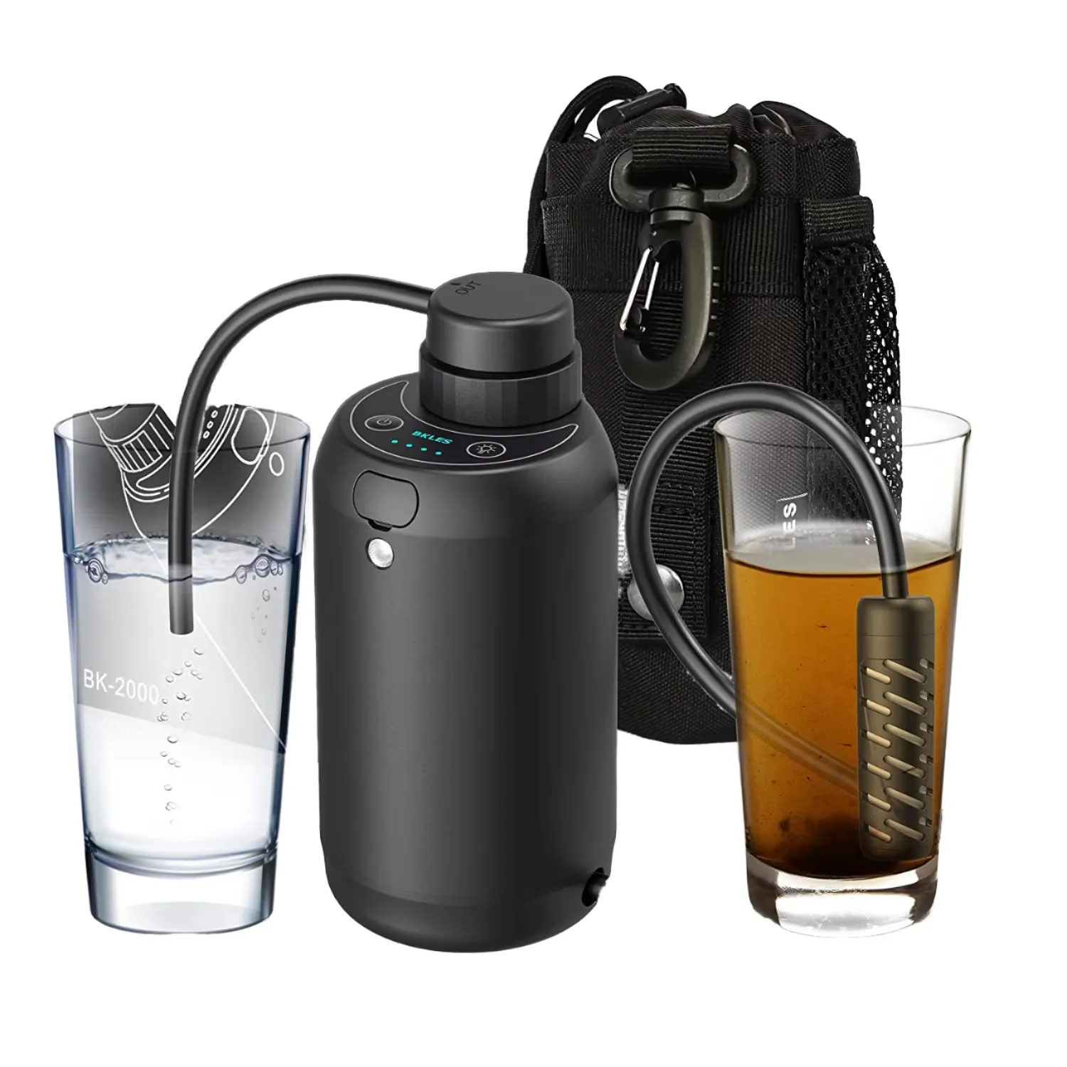 

Electric Water Purifier for Outdoor 5 Stages Filter Survival 0.01 Microns Camping Trips Hiking Water Filters