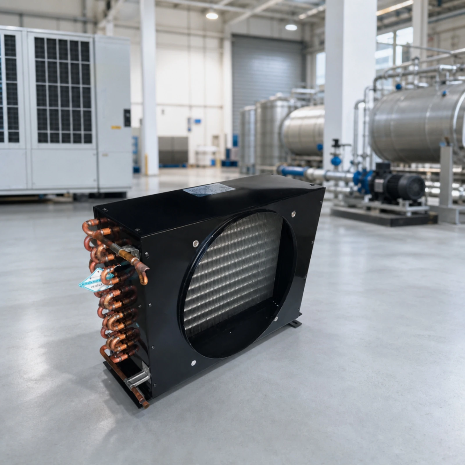 Condenser with Metal Housing Compact Finned Heat-Exchange Core Durable for Technicians, Refrigeration Systems, Cold Rooms