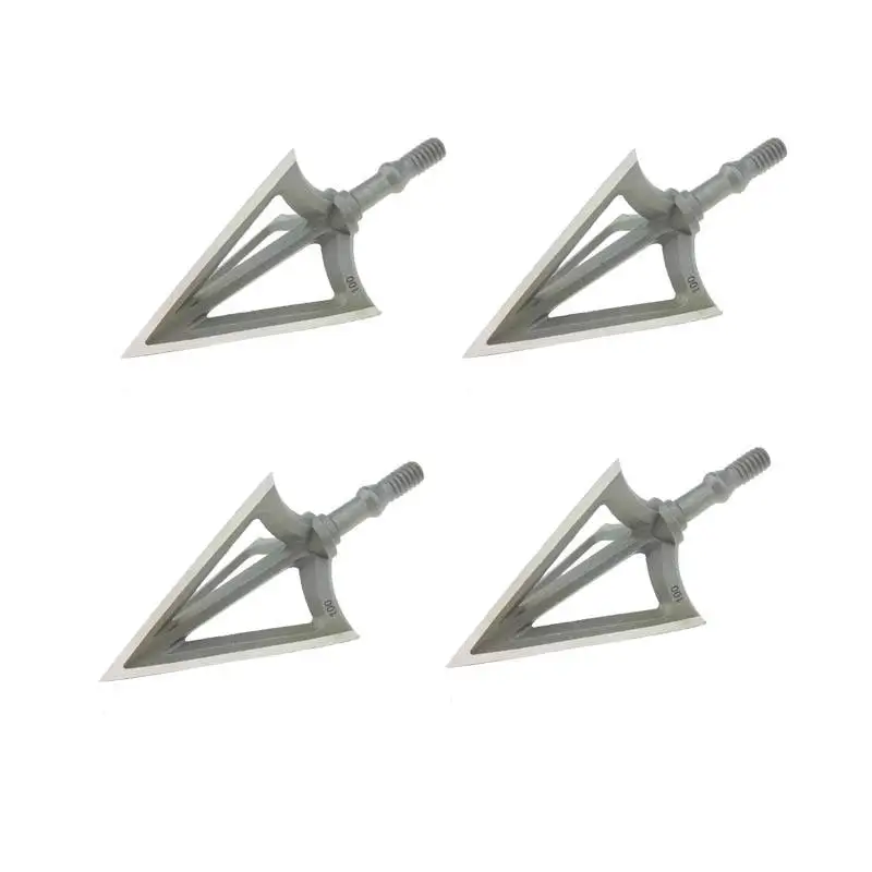 Archery Broadhead Arrowhead Arrow Tips 100 Grain Hunting Outdoors 100% Steel Crossbow Fixed High Performance Broadheads