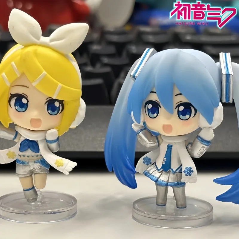

New 5cm Genuine Bandai Hatsune Miku Kagamine Rin Kagamine Len Meiko Kaito Megurine Luka Action Figure Model Toys Birthday Gifts