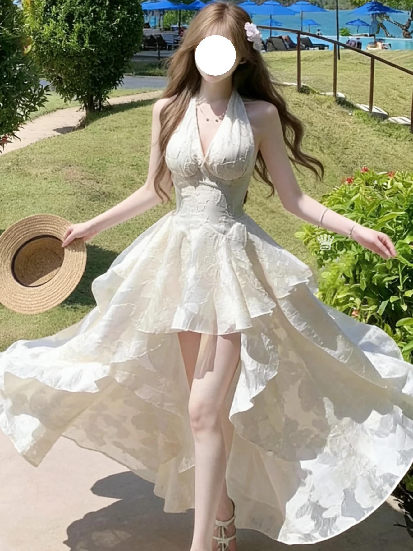 

Винтажное платье-сарафан Moon Shadow Glass Summer 2026 с эффектом стройности, без бретелек, для отпуска, пляжных вечеринок и праздников