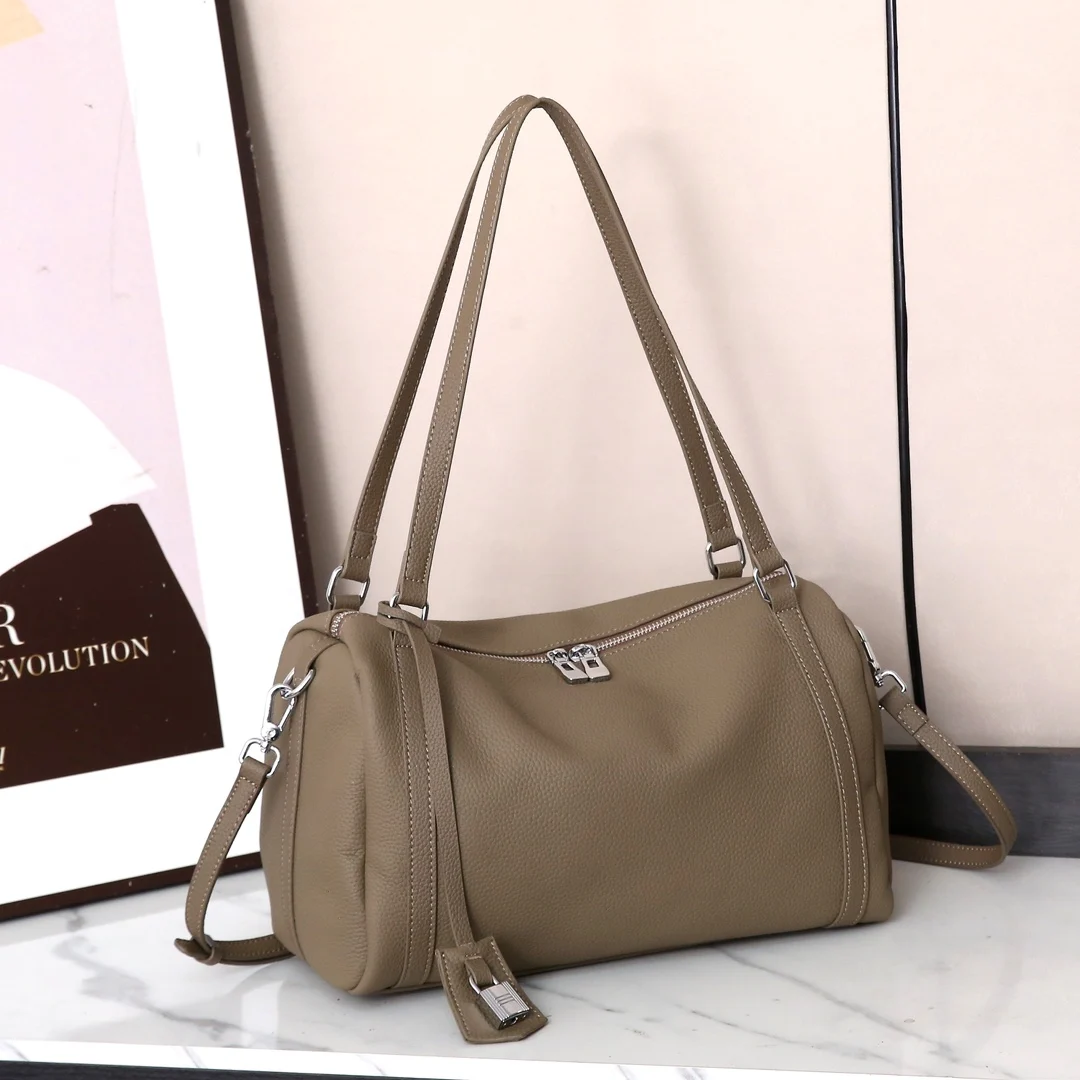 

Genuine Grade Soft Leather Women's Shoulder Crossbody Bag Luxury Designer Brand Female High Quality Large Handbag for Woman New