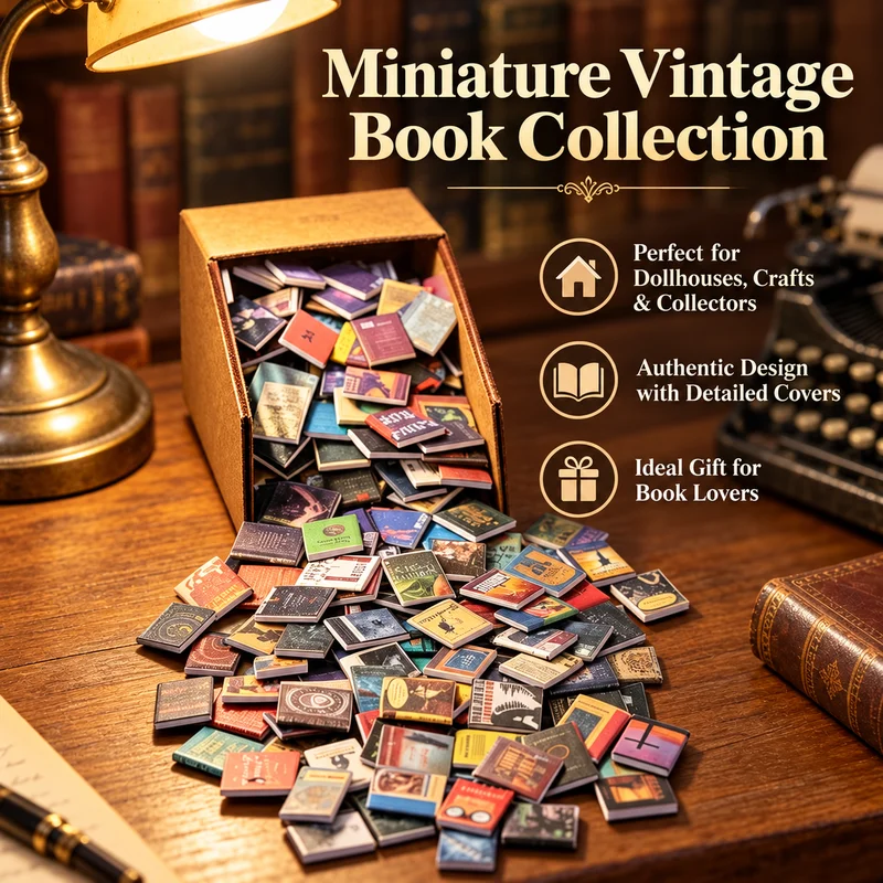 Mini Dollhouse Books with Mini Book Shelf, Miniature Simulation Book Model, Doll House Scene Decor, Home Decoration Accessories