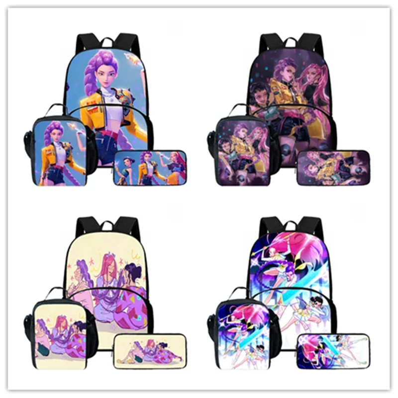 حقيبة ظهر للأطفال من كارتون KPop Demon Hunters مع جيب أمامي، حقائب غداء، حقائب أقلام رصاص، حقيبة مدرسية للأطفال كرتونية #1