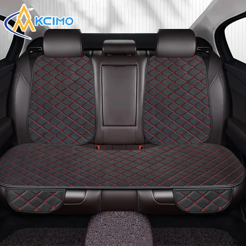 Fundas universales para asientos de coche, cojines de asiento delantero y trasero de cuero Pu a la moda, Protector de asiento de coche, accesorios para automóviles para las cuatro estaciones