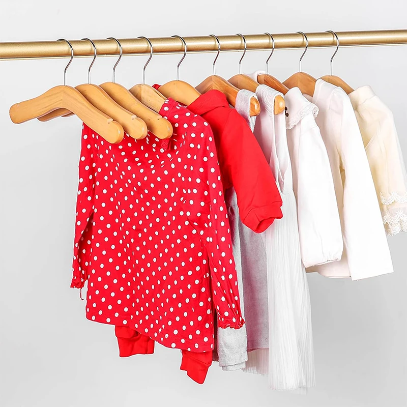 

Baby Wooden Hangers natural friendly Children Kids dress clothes coat rack for kids room closet baby clothes kledinghanger