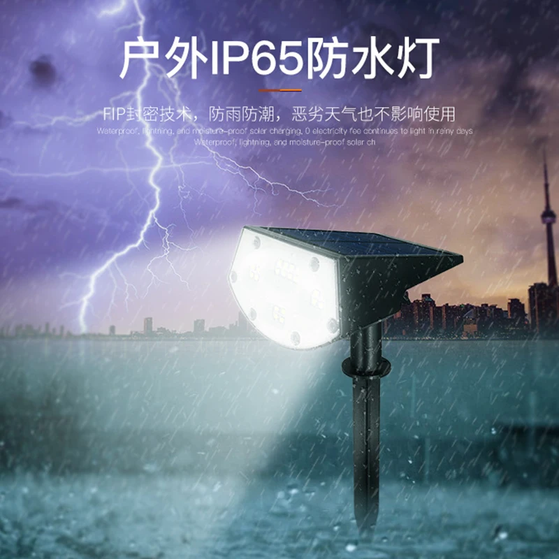 

New Solar Spotlight Lawn Lamp Outdoor Garden Floor Insertion Lamp Lawn Courtyard Wall Lamp Villa Lighting Viewing Lamp