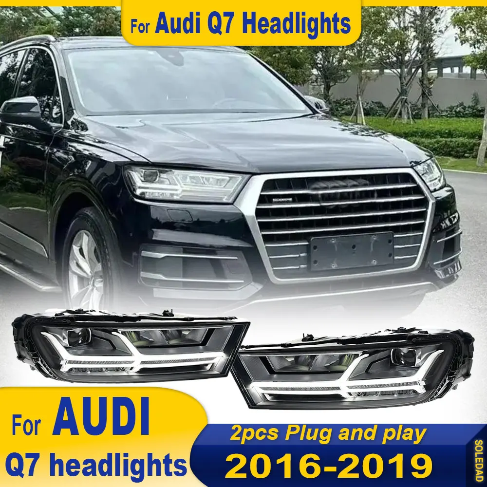 

Автомобильная светодиодная фара для Audi Q7 2016 2017 2018 2019, передняя фара указателя поворота DRL в сборе, модифицированные автомобильные аксессуары