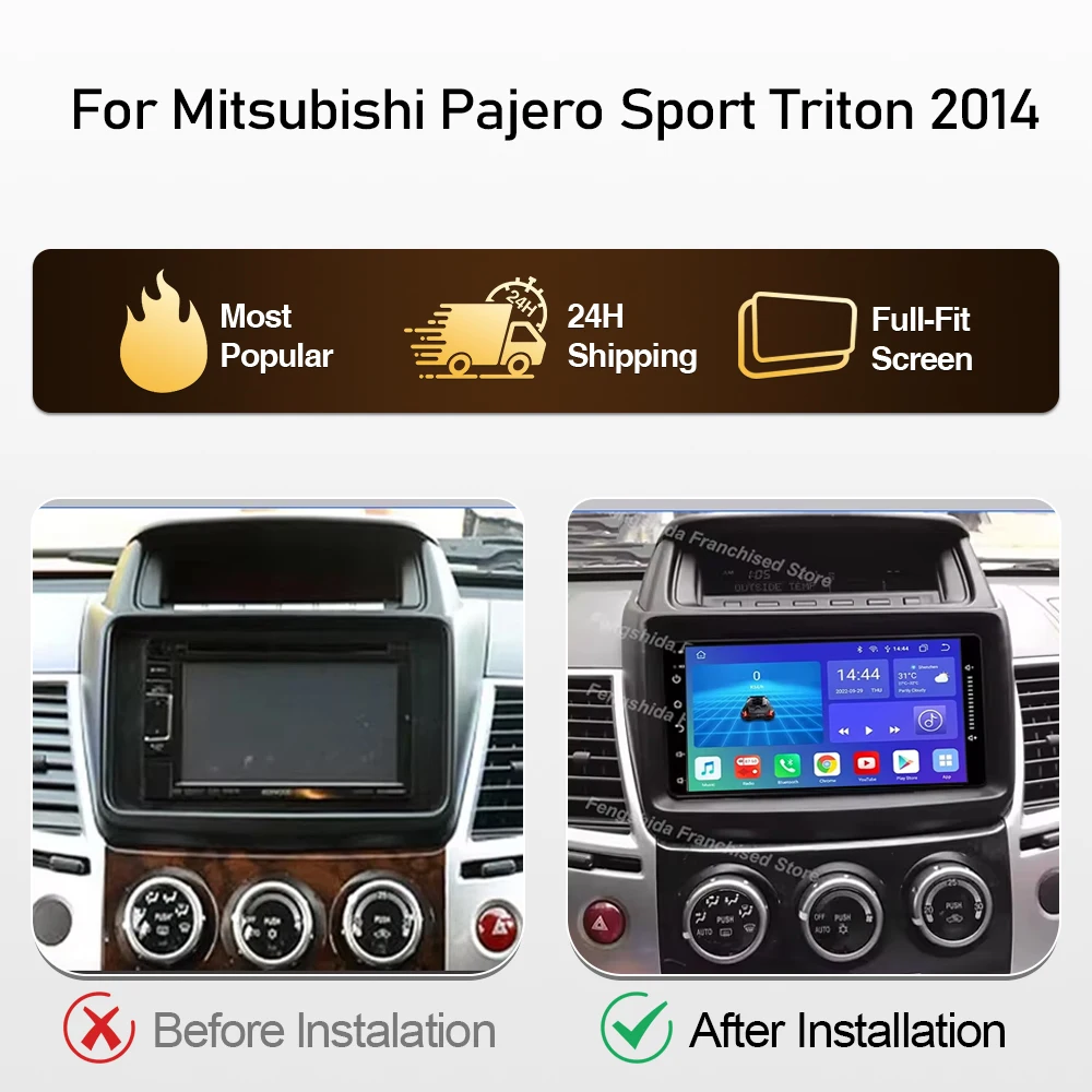 7 Inch Car Radio For Mitsubishi Pajero Sport Triton 2014 Carplay Auto Screen Player Multimedia 5G WIFI Stereo No 2din Autoradio