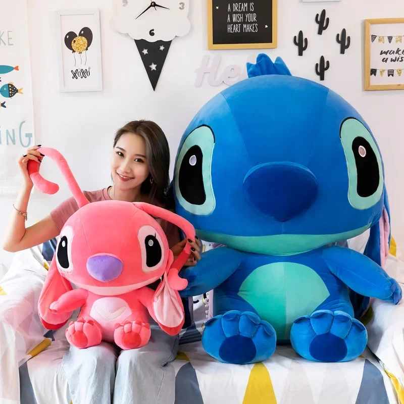 60cm Hot Disney Lilo & Stitch Couple Models Cartoon Stuffed Plush Anime Plushs Baby Toys Pendant Toy Kawaii Kids Birthday Gift