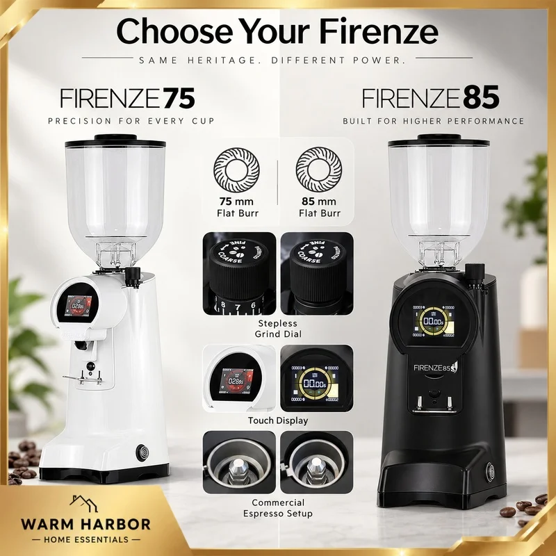 Eureka Firenze 75 85 Commercial Espresso Coffee Grinder 85mm Burr On Demand Dosing Machine Professional Cafe Barista Equipment