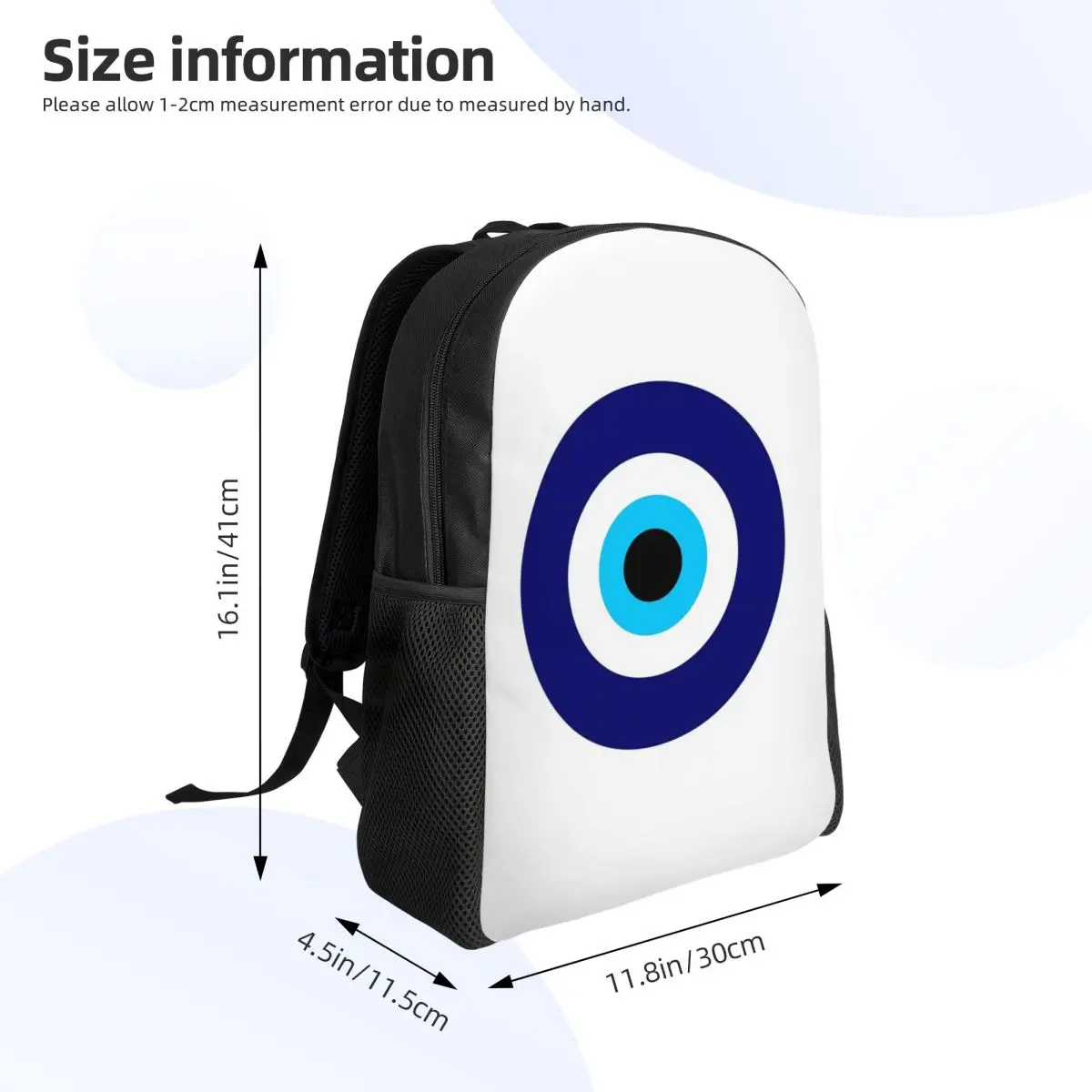 Magic Eye Five Set Evil Ey Student Backpack School Bag Hiking Travel Daypack for Men Women Fashion Bookbag Shoulder Bags