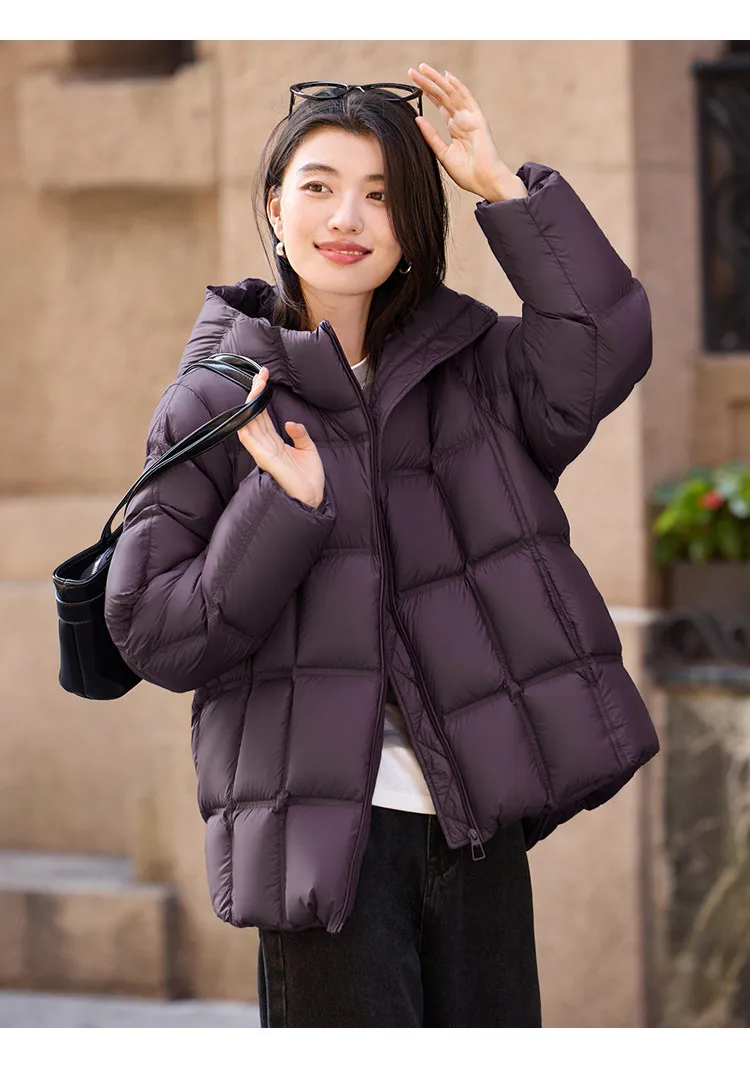 LOUISYAO 90% Duck Down Three Proof Jacket Women 2025 Winter Minimalist Hooded Thickened Premium Warm Outerwear Coat