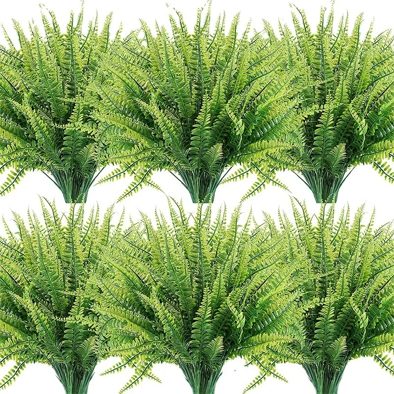 35cm Artificial Plant Fake Persian Grass Wedding Home Decoration Fern Green Outdoor Anti-UV Fake Plant Grass