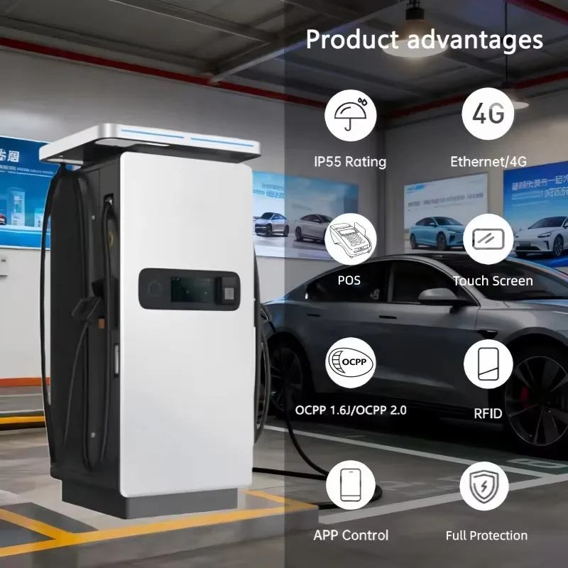 Outdoor EV Charger IP54 Rainproof Dustproof Electric Vehicle Charging Station for Yard Parking