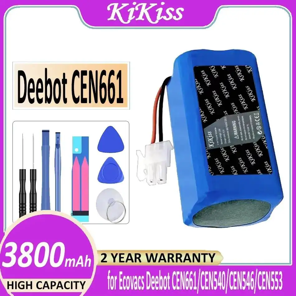 

Robotic Vacuum Cleaner Battery CEN661 White Plug 3800mAh For Ecovacs Deebot CEN661 CEN540 CEN546 CEN553 Vacuum Robot